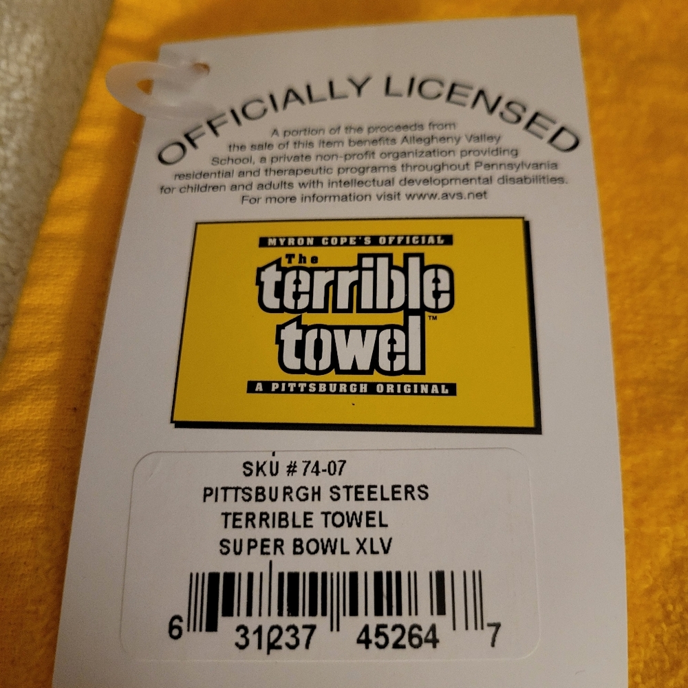 Pittsburgh Steelers Myron Cope's Official Terrible Towel Super Bowl XLV Edition - Picture 2 of 4